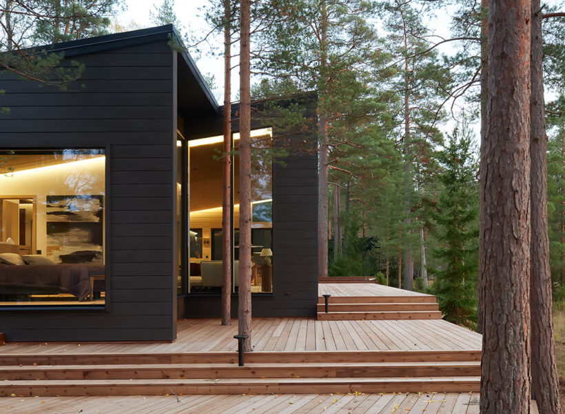 Maison individuelle en bois massif, Villa Aurinkotervehdys