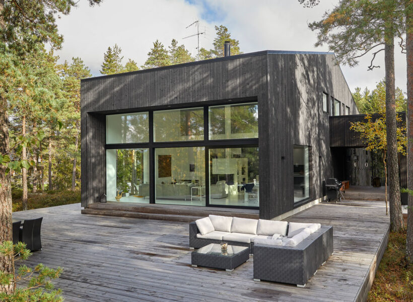 Maison en bois unique en Finlande
