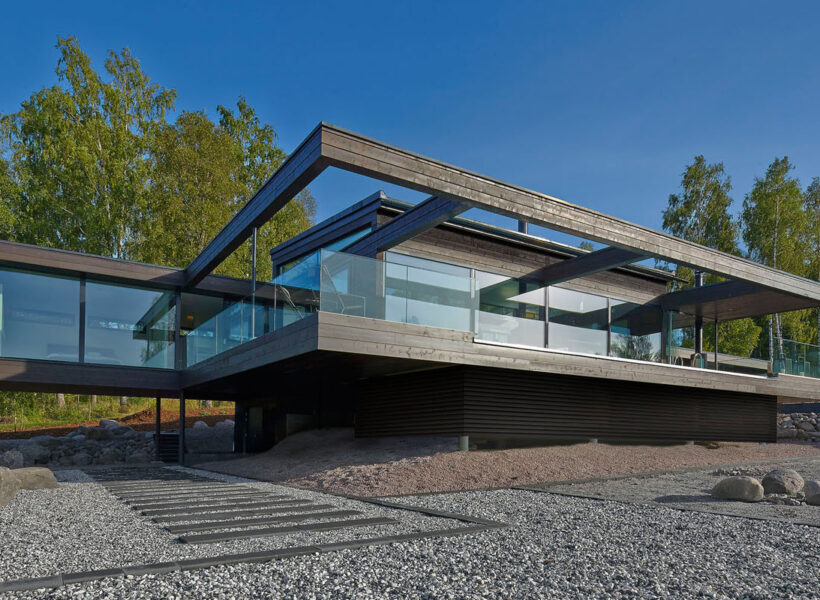 Villa Olo, maison moderne en bois massif en Finlande